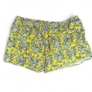 Universal Thread Yellow Floral Print Linen Blend Shorts 3X
